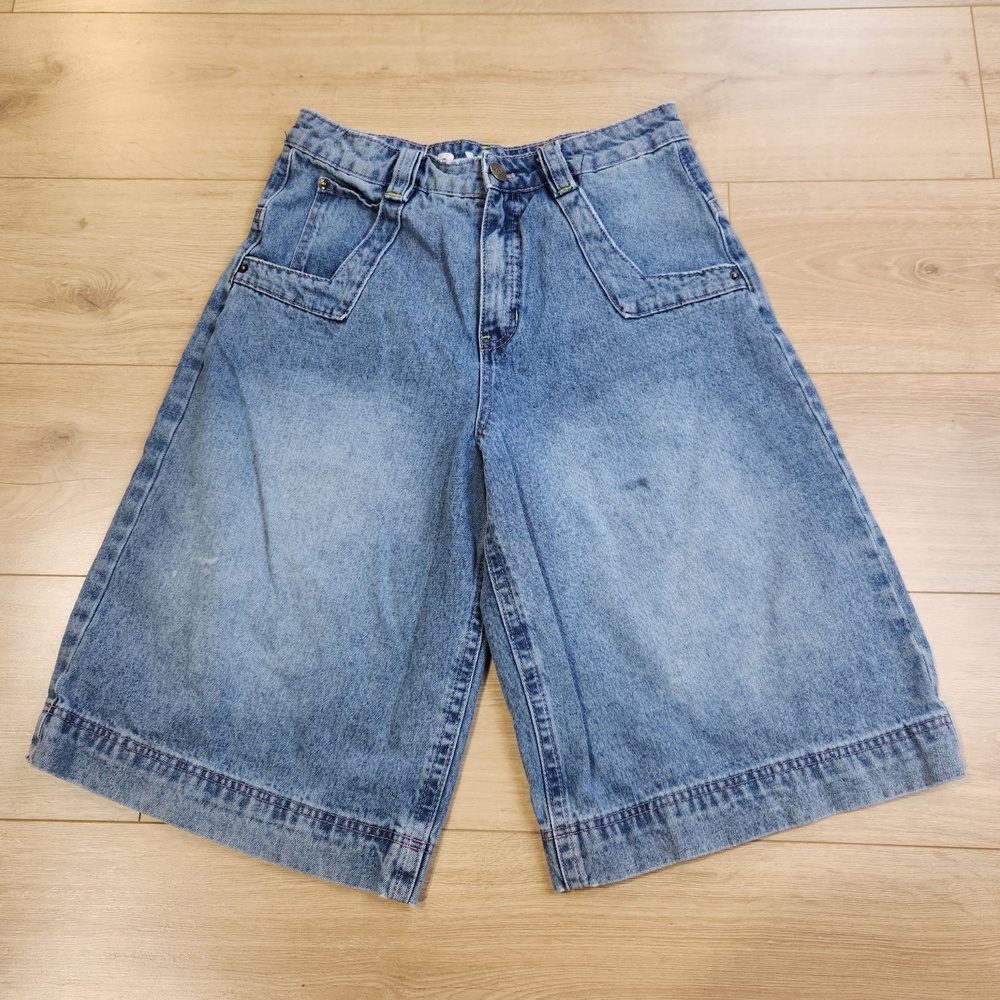 Analog Denim Baggy Shorts Womens 6 14" Blue Relaxed Fit Wide Leg Casual Pockets